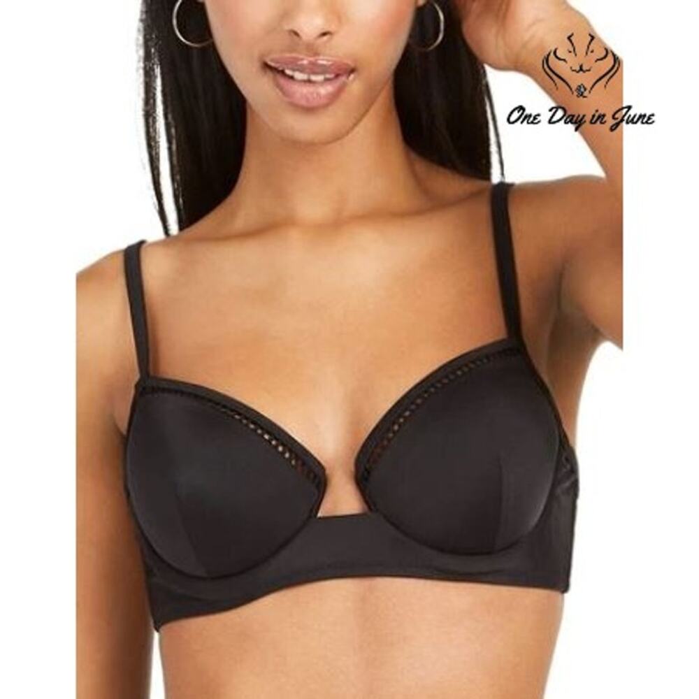 Bar III Black Mod V-Wire Bikini Top Size XS